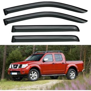 Window Visors Rain Guards Shield for 2005-2021 Nissan Frontier Crew Cab, Out-Channel Window Vent Wind Deflectors Visors Shades for 2009-2013 Suzuki Equator Crew Cab