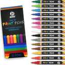Beric Premium Paint Pens 15 pack, Water-based, Marker, Fine Tip, Writes on Almost Anything, Water and Sun Resistant Vibrant Colors Low Odor Long Lasting, Fast Drying Assorted Colors