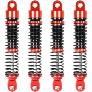 4PCS Aluminum Threaded Shock Absorber Oil Damper for 1/12 Mini Crawler 1/18 RC Crawler Car TRX4M TRX4MT Upgrade Parts (Red, 59mm)