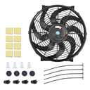GESEXI 14 Inch Slim Fan Push Pull Electric Radiator Cooling Fan Universal High Performance 12V 90W Motor with Fan Mounting Kit (Black)
