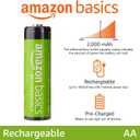 Amazon Basics 8-Pack Rechargeable AA NiMH Batteries, 2000 mAh, 1.2V, Low Self Discharge, Long-Lasting, Pre-Charged, Recharge up to 1000x Times