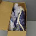 Marsui 11 Pcs Wooden Nautical Wall Decor Fishing Net Decorations, Include Decorative Fishing Net, Ship Wheel, Fish Skeleton, Life Ring, Anchor, Starfish Beach Decor for Mediterranean Party (Blue)