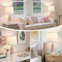 GyroVu 3 Color Temperature Adjustable Table Lamp, Ceramic Lamp Set of 2, Bedside Lamps with Rotary Swtich, Nightstand Lamp for Living Room Bedroom Office, Bulbs Included-Pink