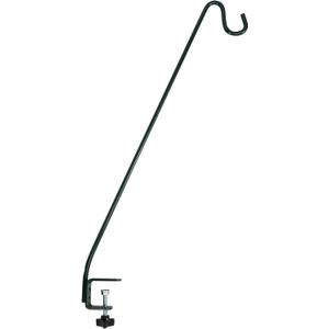 More Birds 33-Inch Clamp-On Deck Hook, Steel, Bird Feeders, Plants, and Windchimes, Black