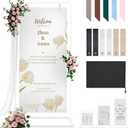 Wedding Welcome Sign Stand Holder - Adjustable Easel for Wedding Signs Stand & Seating Charts, Metal Easel Stand for Sign Reception Display, White Welcome Hanging Sign Holder for Party, Events