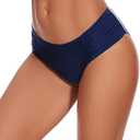 Aokivvy Bikini Bottoms for Women, Black Bathing Suit Bottoms,Low Waisted Full Coverage Swimsuit Bottoms XL