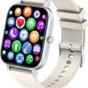 Smart Watch for Men Women Compatible with iPhone Samsung Android Phone 1.69 inch Full Touch Screen IP68 Waterproof Bluetooh Fitness Tracker Heart Rate/Sleep Monitor (Starlight)