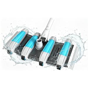 YASHINE Streamlined 17.5" Pool Vacuum Head - Hydrodynamic Design Saves 50% Effort, Flexible Body & Wheels for All Surface Cleaning, Extra-Wide Professional Weighted Vac Heads Brush - Blue
