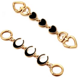 2Pcs Bag Extender Chain Heart Moon Purse Strap Extenders for Handbags Purse Extender Chain Gold Chain Purse Strap Replacement Black Purse Accessories Bag Charms for Handbags Purse Christmas Gifts
