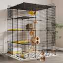 Extra Large Cat Cage,4-Tier Catio, DIY Metal Cat Enclosure with Platforms,55 Inch Indoor Cat Cage for 1-3 Cats, Indoor Cat Playpen for Cats Rabbits Small Animals