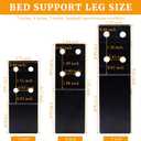 2 Pcs Bed Frame Legs Replacement Parts Bed Feet Furniture Support Leg Reinforcement Kit for Wooden Beds Table Cabinet Sofa Bolt-On Direct Replacement Straight Leg Replace Part Not Plastic Black 5inch