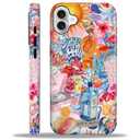 MQJCYB Compatible with iPhone 16 Plus Case - Hybrid Heavy Duty 2 in 1 Full Body Rugged Shockproof Protection Glossy Case for iPhone 16 Plus - Coastal and Fruity Summer Collage