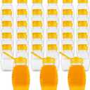 30 Pcs 6oz Honey Squeeze Bottles, Clear Plastic Honey Jar with Flip Lid, Leak Proof Honey Container Honey Dispenser for Storing and Dispensing Honey