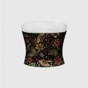 Women's Floral Boho Graphic Tube Tops Sleeveless Strapless Crop Tops Bandeau Going Out Tops 2026 (M)