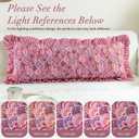 14x36 Inch Cotton Block Print Ruffle Sham Cover,Handmade Boho Floral Block Print Pillowcase,Ruffle Trim,Soft Decorative Cushion Case for Bedroom,Farmhouse&Cottagecore Bedding