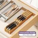 Bamboo In-Drawer Knife Block for 7 Knives(Not Included), Knife Drawer Organizer,Knife Holder Countertop,Block Knife Storage Organizer for Kitchen