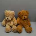 Wettarn 2 Pack Plush Bear Stuffed Animal 18 Inch Cuddly Stuffed Bears Plush with Bow for Kids Birthday Children's Day Baby Shower Party Favor Decors(Light Brown, Dark Brown)