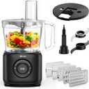 7-in-1 Professional Food Processor, 1000W Powerful Electric Vegetable Chopper, 14-Cup XL Bowl, Large Feed Chute, Cheese Shredding, Meat Chopping, Shredding and Slicing, Mixing and Doughing, Black