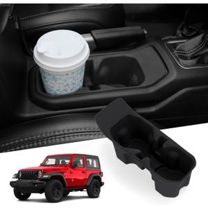 MAIKER Cup Holder Coaster Compatible with 20182025 Jeep Wrangler JL JLU 4XE & 20202025 Gladiator JT 2/4 Door, Silicone Cup Holder Mat Pad Insert CupHolder Liner, for Jeep Owners