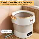 Portable Washing Machine with Spin Basket, Upgraded 16L Foldable Mini Washer5-Min Wash3-Min Spin1-Year Manufacturer WarrantySmall Washing Machine for Travel, Dorms, RVs, Camping (Gray)