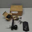 Veise VE018 Smart Knob Handle Lock - Fingerprint, App Control, Keyless Entry for Front Door and Bedroom, Electronic Digital Keypad, Auto Lock, Remote Access Sharing, IP55 Weatherproof, Matte Black