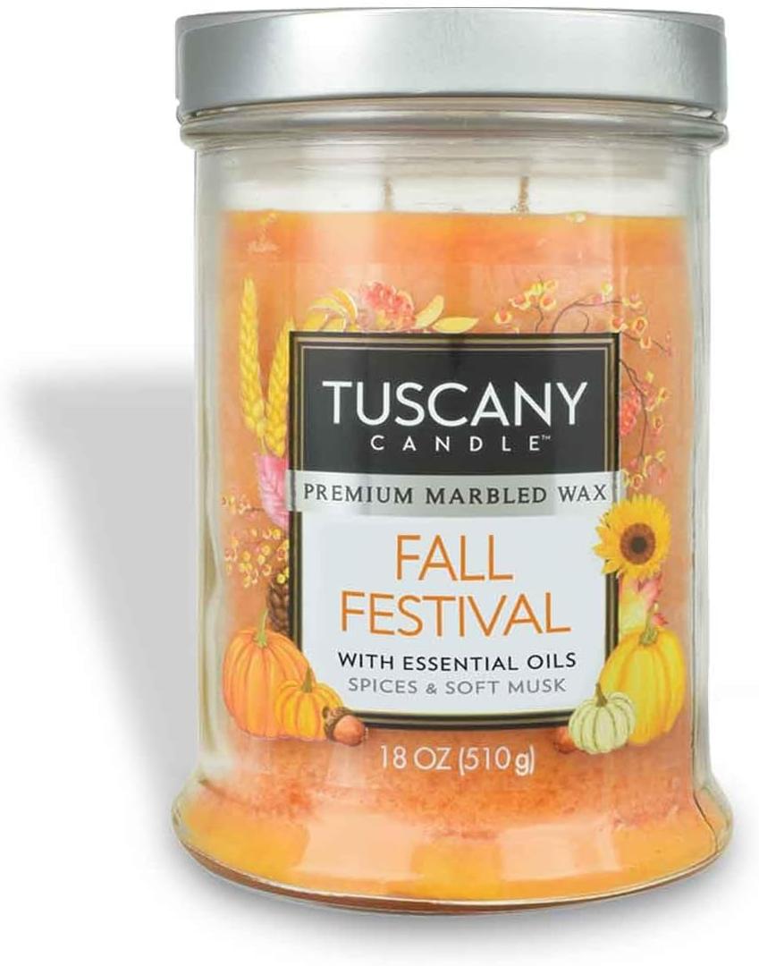 Tuscany Candle Fall Festival Long-Lasting Scented Jar Candle, 18 oz
