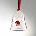 Christmas Bell Ornaments 2025, Christmas Crystal Bell Ornament for Christmas Tree Home Anniversary Decoration (Clear-hat)