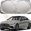XHRING Windshield Sun Shade for Mercedes Benz C C300 A B E E350 GLA GLB 250 CLA CLK Class Accessories, Car Front Window Sunshade Sun Visor Shield for Mercedes Benz Maybach GLS600 GLA250