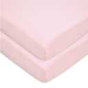 American Baby Company 2 Pack 100% Natural Cotton Fitted Mini Crib Sheets 38" x 24" - Soft & Breathable Small Nesting Portable Sheets, Fits Pack N Play Mattresses, Pink, for Boys & Girls