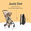 Joolz Dot Ultra Lightweight Travel Stroller – Compact Fold, Airplane Compatible, 5-Point Harness, UPF 50+ Canopy – Easy to Carry City & Travel Stroller - Dune Beige