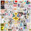 50 Pcs Inspirational Jesus Christ Water Bottle Stickers, Religious Bible Verses Faith Laptop Decals, Kids Teens Adults Waterproof Vinyl Phone Cases Diary Scrapbook Skateboard Luggage