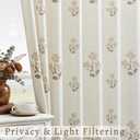 Coffee Pinch Pleated Floral Curtains 84 Inches Long for Living Dining Room Pinch Pleat Light Filtering Linen Semi Sheer Curtains Tan Brown Flower on Beige Pattern Printed Boho Farmhouse Drapes 40x84
