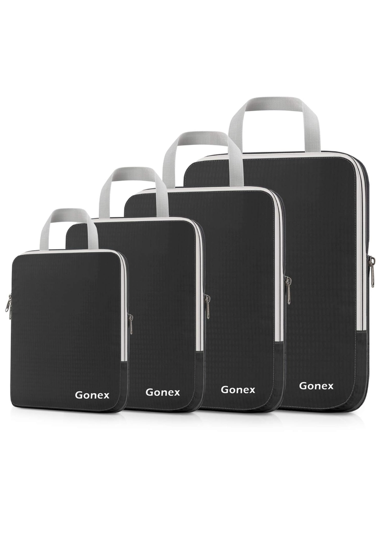 Gonex Compression Packing Cubes, 4pcs Expandable Storage Travel Luggage Bags Organizers, XL