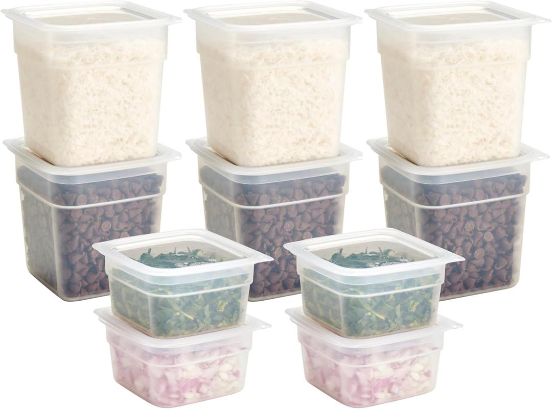 Cambro Food Storage Storage Containers with Lids (BPA-Free and Translucent) - 16 and 32 oz (ounce) Food Storage Container - (20 Piece Set)
