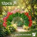 Artificial Flowers for Outdoors, Faux Spring Silk Flowers with Eucalyptus Leaves, UV Resistant Fake Plants for Garden Home Decoration, Outdoor Flower Pots (Mix of Pink, Red, Hot Pink)