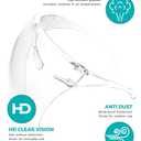 zeroUV - Protective Face Shield Full Cover Visor Glasses/Sunglasses (Anti-Fog/Blue Light Filter) (Clear/Clear) Single