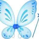 Sratte Fairy Princess Butterfly Wings Girls Kids Butterfly Costumes Set Star Wands Adults Christmas Birthday Party