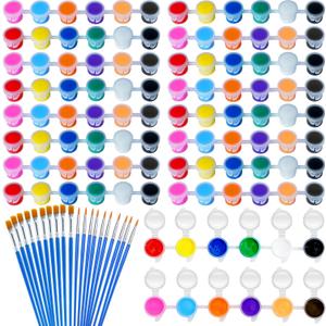 280 PCS Mini Acrylic Paint Set,20 Pack 12 Colors Acrylic Paint Strips with 40PCS Paint Brushes,Washable Paint Set for Home Classroom Birthday Party Favors