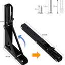 Folding Shelf Brackets 24 inch 4 Pcs - DIY Wall Mounted Shelf Bracket for Garage Workstation, Stuff Supports, Plant Stand - Heavy Duty Metal Collapsible Floating Shelf Bracket Black