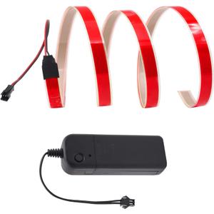 Biqing 3 Ft/1M EL Wire Light,Neon Glowing Electroluminescent Wire Light Kit Cuttable DIY EL Wires Strip 3Mode Stay/Slow/Fast Flash with Battery Pack for Cosplay Party Decoration(Red)