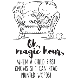 Children Child First Knows She Can Read Happy Quote Wall Decal Decoration Books Quote Book Lovers Bookish Quotes Readers Lasts Years and Easily Removable - Size: 28 in(W) x 40 in(H)