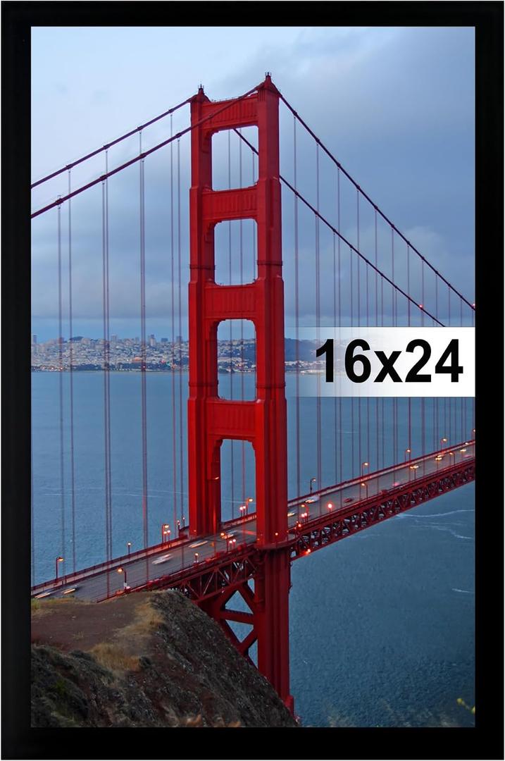 BESCRCL 16x24 Frame Wall Hanging Photo Frame, 16 x 24 Poster FrameBlack, 1 Pack