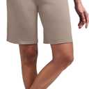 Alaroo Women's Bermuda Long Shorts with Pockets High-Waisted Knee Length Biker Athletic Running Yoga Workout Gym, XL