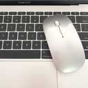 Bluetooth Wireless Mouse for Laptop mac MacBook ipad MacBook air MacBook pro pc Desktop Computer Windows Chromebook Notebook (Silver)