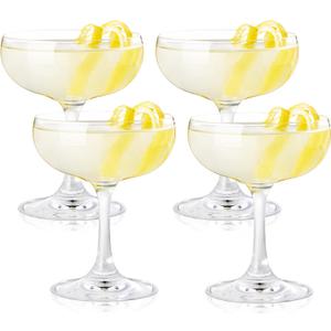 True Coupe Glass, Martini Glasses for Cocktail Party, Cocktail Glasses Perfect for Margarita, Espresso Martini, Manhattan, Elegant Glassware for Entertaining, Home Bar Accessories, 7 oz, Set of 4