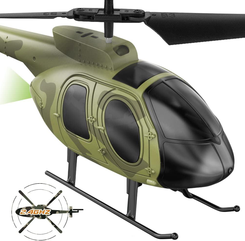 VATOS Remote Control Helicopter for Kids, Camouflage RC Helicopter, 2.4GHz Radio Controlled Airplane with Gyro 3 Channel Indoor Toy, One-Key Take-Off, Gift for Boys Adults