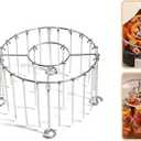 2025 New Air Fryer Grill Skewer Rack, Stainless Steel BBQ Kabob Set, 30 Vertical Meat Skewers with Round Hanging (1)