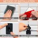 CIEMGNZOC 6-Pack Curtain Bracket Holders, Universal Self-Adhesive Wall Mounts, Fits 0.6'' to 1.5'' Rods, Black