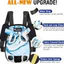 Pawaboo Pet Carrier Backpack, Adjustable Pet Front Cat Dog Carrier Backpack Travel Bag, Legs Out, Easy-Fit for Traveling Hiking Camping for Small Medium Dogs Cats Puppies, Large, Blue Marble