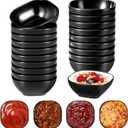 20 Pack Dipping Sauce Bowls Wheat Straw Soy Sauce Dishes 4.5 OZ Unbreakable Mini Prep Cups, Dessert Bowls, Snack Cups for Salsa, Side Dishes, Snacks, Fruit, Desserts, Appetizers, Black